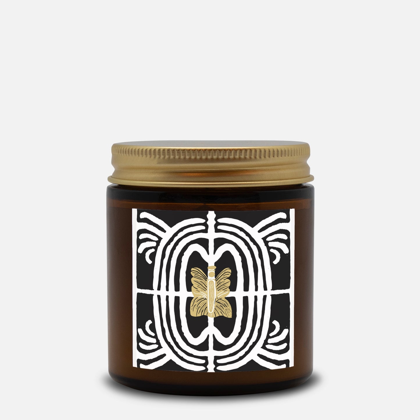 Modern Block Print Art Candle
