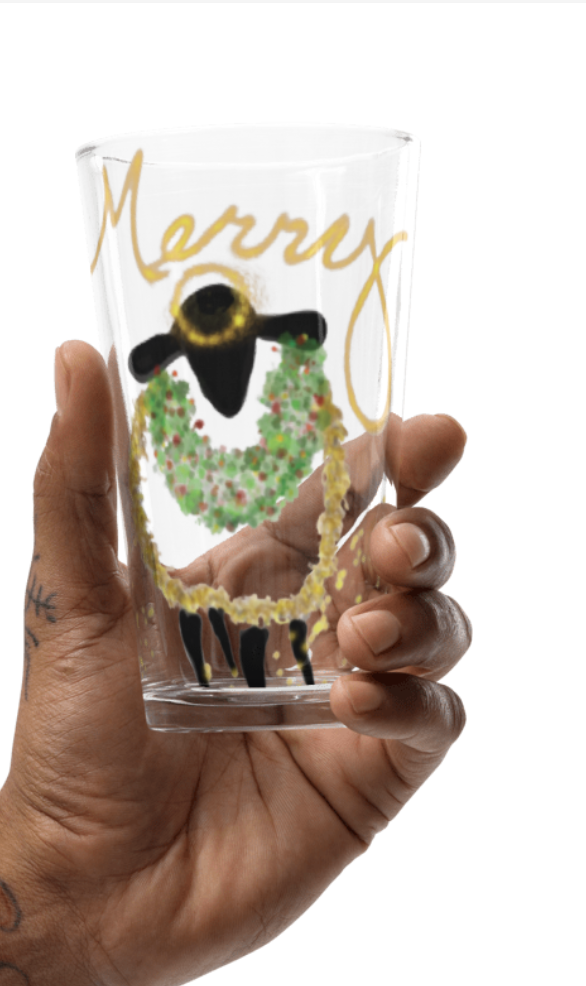 Holiday exclusive - Merry Sheepmas Festive glass