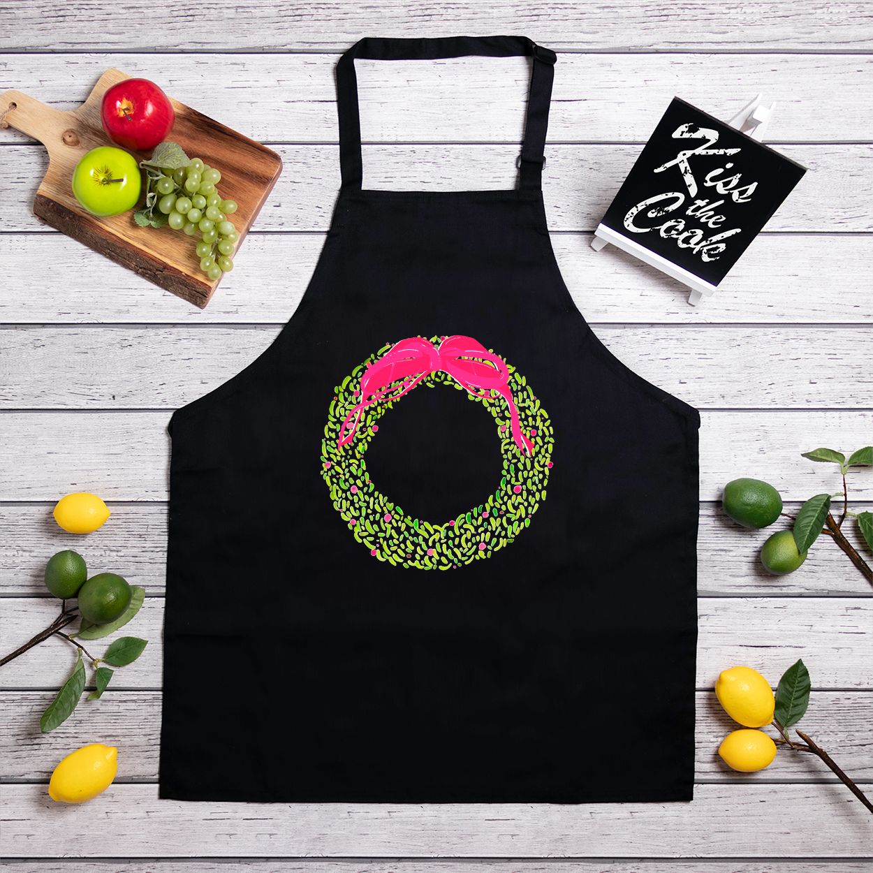 Holiday Apron Wreath (Full-Length)