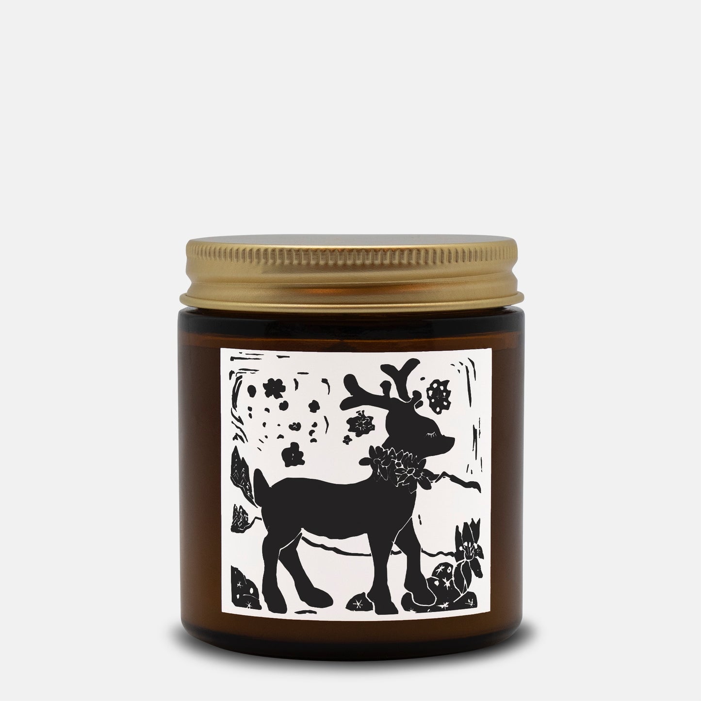 Winter Woodland Deer Candle