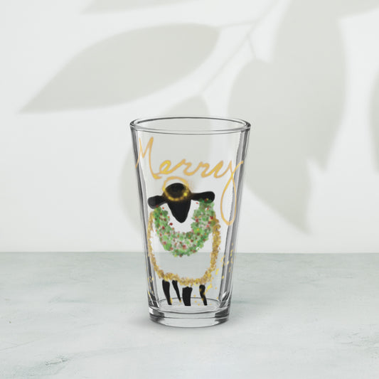 Pint Merry Sheepmas Festive glass